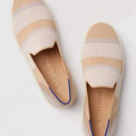 Rothy's Tan Stripe Slip On Loafer Shoes Size 12 Photo 0