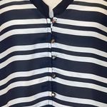 ZARA Basic Black And White Striped Long Sleeve Button Front Blouse Size S Photo 3