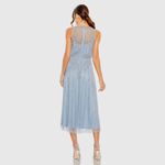 Mac Duggal 9222 Blue High Neck Sleeveless Embellished A Line Cocktail Dress Photo 4