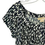 Michael Kors Michael Women's Black and White Patrern Solid Blouse Size L Top Photo 2