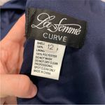 La Femme  Curve 29027 Navy Ruched Gown Photo 6