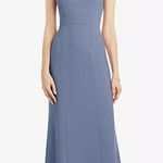 After Six  Dress Womens 8R Larkspur Blue V Neck Keyhole‎ Crepe Trumpet Gown 6821 Photo 0