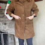 Vintage Leather & Mink Collar Coat Nubuck Coat Size M Photo 1