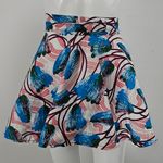 Francis + Benedict Blue & White Abstract Woven Wrap Mini Skirt Size Small Photo 0