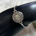 Monogram J snap button adjustable bracelet Silver Photo 6