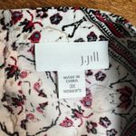 J Jill Blouse Top Womens 3X Red Blue Floral 3/4 Sleeve Button Back Slit High Low Photo 6
