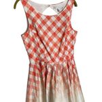LC Lauren Conrad  Plaid Gingham Pleated Fit Flare Sleeveless Dress 6 Open Back Photo 5
