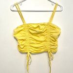 Wild Fable NEW NWT Yellow Ruched Smocked Crop Top with Ties Bow Y2K Cotton Tank Photo 0