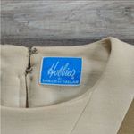 Vintage 60s Mod Long Sleeve Shift Dress Tan Size M Photo 5