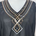 Ellen Tracy NWT  Black Sequin All That Glitters Sheer Blouse Top Large Photo 1