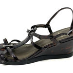 Stuart Weitzman  Obladi Sandal Cognac Tortoise Women's Brown Leather Wedge Size 8 Photo 0