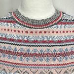 Cotton Country Lainey Jacquard Pullover in Pink Pear Crewneck Fair Isle Sweater Photo 7