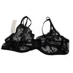Nina Bonheur Black Lace Unlined Bra Women's Size Large NWT | 10E Photo 3