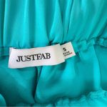 Just Fab Crochet Fringed Hem Cropped Lounge Pants in Scuba Blue Flowy Pull On S Photo 9