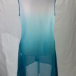Firmiana Lily by Ombre Beach Cover Up White to Teal Size Small Photo 8