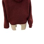 Vince Cozy Teddy Faux Fur Hoodie In Cordovan Maroon Size XS Photo 11
