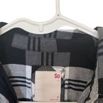 SO  NEW plaid tunic dress long sleeve black white small Photo 3