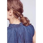 Anthropologie Ne Quittez Pas / Blanchet Chambray Rounded-Neck Top Dark Denim M Photo 7