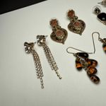 Dangle Drop Pierced Earrings Bead Enamel Rhinestone Mixed Variety Lot Of 4 Photo 9