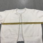 Commense Women's Pearl Trim Cropped Cardigan Sweater White XL Elegant Open Front Photo 8
