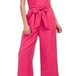 Sam Edelman  New Jumpsuit Wide Leg Crop V-neck Belted Hot Pink Women’s Size 2 Photo 0