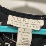 Norton Mcnaughton VTG 90s Black & Cream Floral V-Neck Button-Up Blouse - L Photo 7