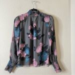 Aritzia Wilfred Valencia Long Sleeve Floral Chiffon Blouse Size Small Photo 6