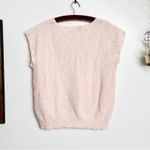 Vintage 90s Light Pink Knit Cap Sleeve Sweater Top Size M Photo 5