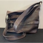 st. john's bay  Leather Purse Brown Soft Shoulder Bucket Tote Photo 2