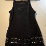 No Boundaries  Black Lace Trim Tank Top Mini Dress SZ M Sleeveless Casual Minimal Photo 1
