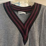Urban Outfitters  Gray Striped V Neck Sweater Shirt Photo 5