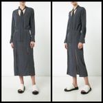 Alexis 💕💕 Noelle Polka-dot Tie-neck Slit Midi Dress ~ Navy Blue XS Photo 6