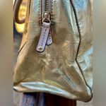 Michael Kors Metallic Gold Signature Sutton Bowler style satchel handbag Photo 12