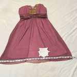 Star Model size small purple mini dress with gold accents andâsatin ribbonâGUC Photo 5