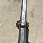 Vintage Natural Italian Red Flower Ring Silver Tone Ring Sz 8” Southwest Style Photo 2