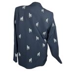 Quacker Factory Womens M Zebra All Over Embroidery Blazer Jacket Black Safari Size M Photo 3