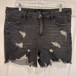 Judy Blue  1XL Denim Shorts Distressed Frayed Hem‎ Gray Wash Plus Size Photo 0