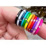 Boutique Pave Diamond Black & White Stackable Ring | 925 Sterling Silver‎ Enamel Photo 12