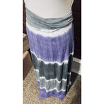 Lucky Brand  Skirt XS/S Purple Gray Tie Dye Maxi Foldover Waist Stretch Swim Photo 1