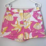 Tibi Coastal High Waisted Shell Print Pink Shorts Size 10 Photo 0