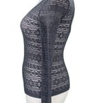 American Eagle Fitted Gray Open Back Lace Knit Sweater Photo 6
