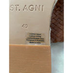 St. Agni Women's Tuscan Woven Espadrille Slide Sandals Leather Brown EU 40 EUC Size 9 Photo 5