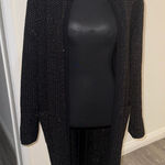 ZARA  Black Textured Open-Front Cardigan Photo 0