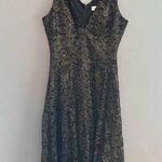 Dress the Population  Gold and Black Floral Lace Formal Dress Photo 0