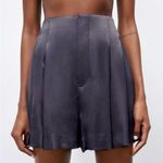 ZARA SATIN EFFECT PLEATED High Waist Shorts w/ Pleats Black Size XS NEW Photo 1