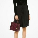 Michael Kors New! Women's Velvet-Top Twist-Front Black Dress Long Sleeve Small Photo 4