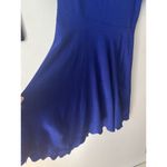 Eliza J Cobalt Blue Scalloped Hem Fit & Flare Knitted Sweater Dress Sz Large Photo 4