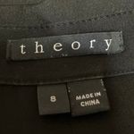 Theory Black 100% Silk Button Down Long Sleeve Collar Maxi Shirt Dress Size 8 Photo 3