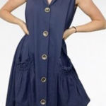 For Cynthia  Linen Blend boho lagenlook Tunic Button Up Asymmetric Dress XS Photo 0