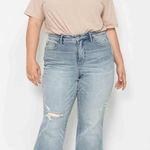 Judy Blue  Mid Rise Tummy Control Destroy Flare Denim Jean Size 14W Photo 0